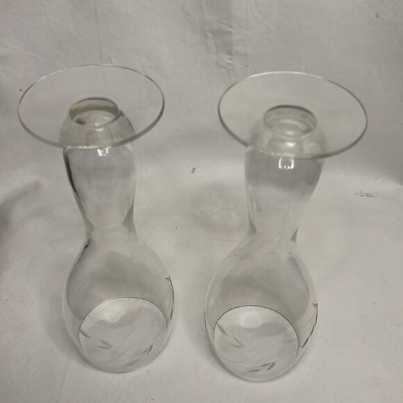 Etched Stemware Hand Blown Cocktail Glasses Set Of 2 Included Bar Accessories - Picture 4 of 6